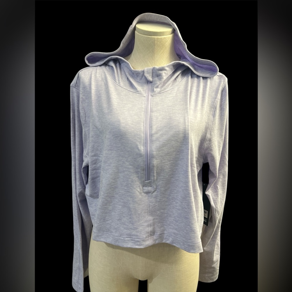 90 Degrees Lavender Half Zip Pullover Hoodie Top Cropped Hoodie